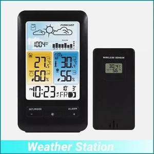 Digital Indoor Weather Station Alarm Clock Calendar Hygrometer Weather Forecast - Picture 1 of 11