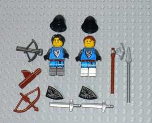 LEGO Castillo Halcón Negro Soldier X2 minifigura espada arco hacha escudo 10305 21325 - Imagen 1 de 1