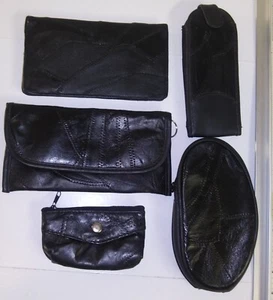 Lot of 5 Purse Accesories Black Lambskin NWOT - Picture 1 of 10