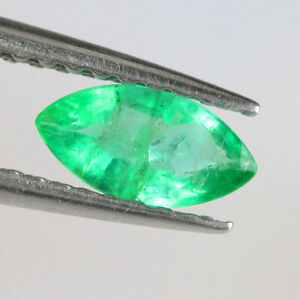 0.36 Ct 1$ No Reserve Auction ~ Natural Zambian Emerald Marquise Cut - V401