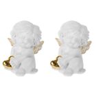  Set of 2 Classic Angel Statue Tabletop Decorations Crafts Cupid