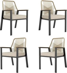 4x Stuhl Rattanstuhl Sessel Rattansessel Wiener Geflecht Gartenstuhl Poly Rattan - Bild 1 von 12