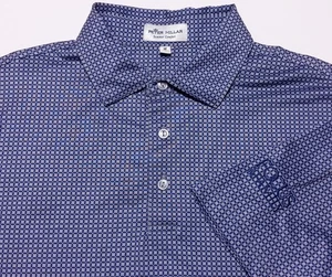 PETER MILLAR Performance Polo Shirt Focus on the Family Blue Checks Medium M - Picture 1 of 11