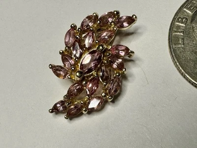 14K Natural Pink Tourmaline Gemstones MCM Estate Cluster Marquise Pendant 3.05g - Image 1 of 4
