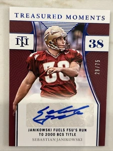 2022 National Treasures Collegiate Sebastian Janikowski Raiders Auto 29/75 SSP! - Picture 1 of 5