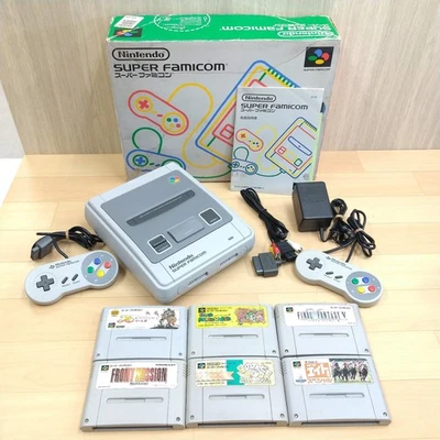 Super Famicom console in box with 6 games Nintendo Japan * US TARIFF PAID S1120 - Image 1 of 4