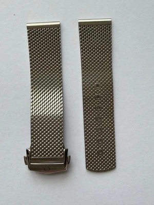 Pulseira de malha de aço inoxidável genuína Omega 21mm duas peças (VERSÃO CURTA) - Imagem 1 de 4
