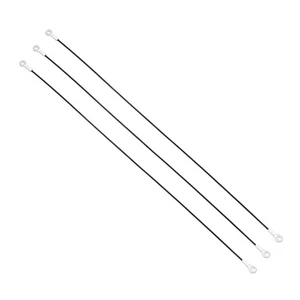 Cable de cordón de 4 mm x 80 cm, 3 piezas ojales de acero inoxidable cable de alambre terminado negro - Imagen 1 de 7