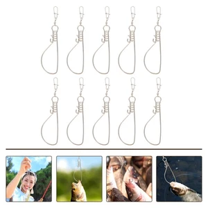10 Piezas Acero Inoxidable Hebilla de Pescado Gancho Hebillas Soporte Pesca Atrapada - Imagen 1 de 12