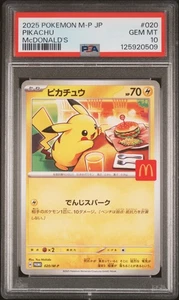 Pokémon JPN M-P 2025 PROMO MCDONALD'S #020 PIKACHU PSA 10 - Imagen 1 de 2
