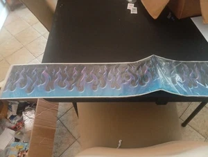 Chroma Sunscreenz Windshiel Decal Blue & Purple Flame Graphic Strip 5"x60" - Picture 1 of 4