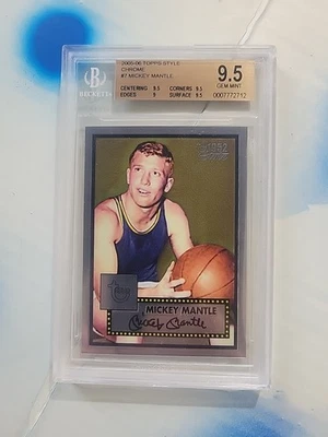 ⚾️   2005 Topps Chrome 1952 Style #7 Mickey Mantle 193/499 BGS 9.5 - 3x 9.5 Subs - Image 1 of 4