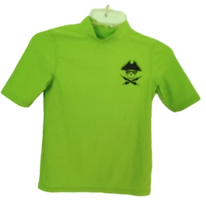 Child Boy's M 8/10 Pirate Top Silky Stretch Polyester Lime Green Free Ship - Imagen 1 de 4