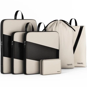 Compression Packing Cubes for Suitcases 6 Set Travel Organizer Cubes for Trav... - Picture 1 of 6