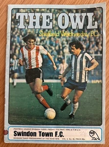 SHEFFIELD WEDNESDAY v Swindon Town - May 1979 UK Football Programme The Owl - Picture 1 of 2