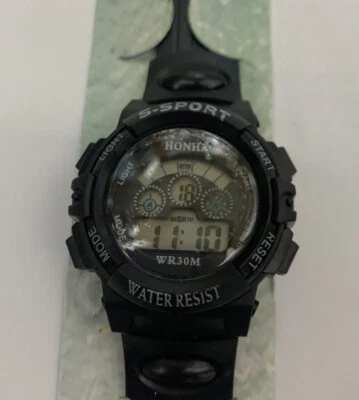 Honhx Niños Niños Niñas Reloj Deportivo Digital Negro Cronómetro Alarma Fecha Luz Reino Unido Foto 1 de 4