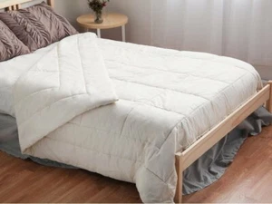 TWIN Washable Wool Comforter LIGHT Wool Sateen Cotton Eco Hypoallergenic   - Picture 1 of 1