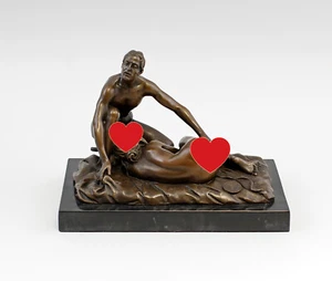 9937969-D Bronze Sculpture Man & Woman Loving Couple 18X11X12Cm - Picture 1 of 6