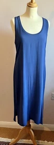 *JIGSAW* Washed Silk Front Jersey Sleeveless Dress Blue M NWOT - Picture 1 of 10