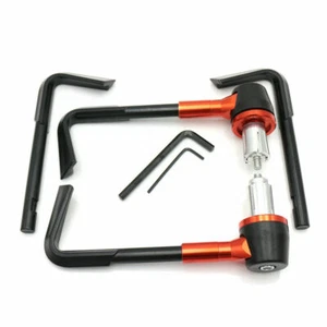 Pair Orange 7/8'' Handlebar Grips Guard Brake Clutch Levers handguards Protector - Picture 1 of 3