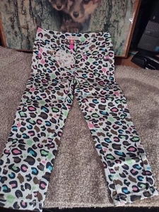 Pantalones de mezclilla blancos Cheetah para niñas LittleMissMatch talla 4 precio de venta sugerido por el fabricante 39 USD - Imagen 1 de 8