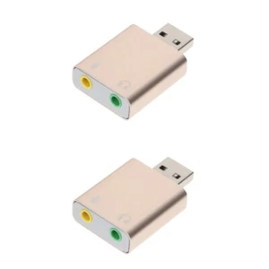 2 Pieces USB Externe Soundkarte USB-Stereo-Sound-Adapter Mit Mikrofonanschluss - Afbeelding 1 van 12