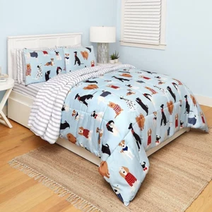 DOG THEMED COMFORTER SHAMS & SHEET SHEETS KING SIZE - BEDDING BEDROOM - Picture 1 of 2