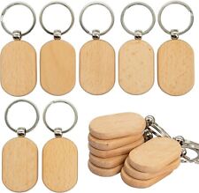 Blank Wooden Key Tag Key Chain Rectangle Wood Engraving Blanks 20 Pack