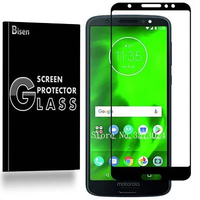2-PACK [BISEN] FULL COVER Screen Protector Tempered Glass For Motorola Moto G6 - Image 1 of 4