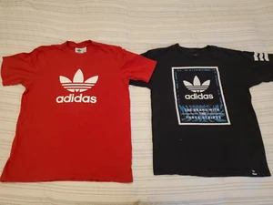 2 ADIDAS t shirts sz S M fit 10-12 year old tops - Picture 1 of 8