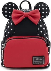 Loungefly Disney Minnie Mouse Polka Dot Womens Double Strap Shoulder Bag Purse - Picture 1 of 3