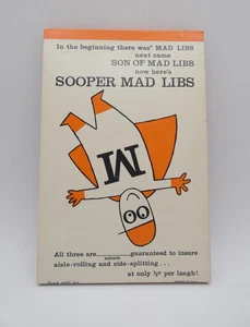 Unused 1962 Sooper Mad Libs by Roger Price & Leonard Stern - Picture 1 of 7