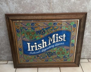 Vintage 1978 Irish Mist Ireland’s Legendary Liqueur Bar Mirror Man Cave Rare - Picture 1 of 2