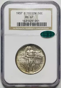 1937 D Classic Commemorative Oregon Trail Memorial NGC MS-67 CAC - Picture 1 of 2