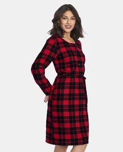 NWT Childrens Place Matching Dress Women XLarge Black Red Flannel Buffalo Plaid - Picture 1 of 5