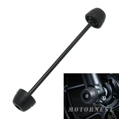 Para Triumph STREET TWIN THRUXTON 1200 T120/Negro Eje Delantero Horquilla Deslizadores de Choque Foto 1 de 4