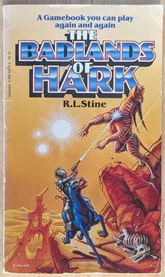 1st Printing The Badlands Of Hark Game Book by R.L. Stine 1985 Scholastic  - Image 1 of 4
