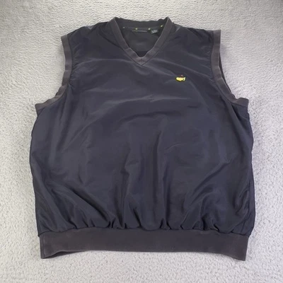 Masters Collection Vest Mens Large Blue V Neck Windbreaker Pullover Augusta Golf - Image 1 of 4