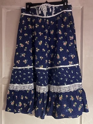 NWT Gunne Sax X ModCloth Maia Blue Bouquet Corsalette A-line Midi Skirt Size 8 - Image 1 of 4