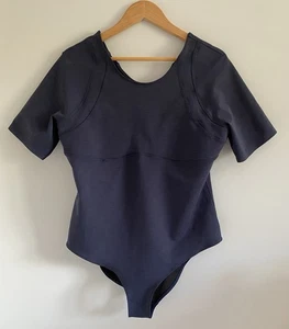 Sweaty Betty XXL Super Sculpt Blau Halbarm Body Turnanzug Gymnastik Tanz - Bild 1 von 18