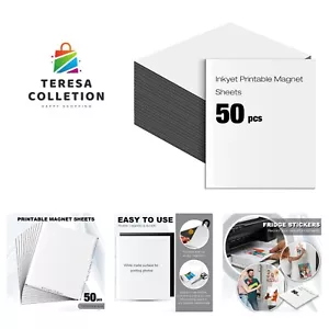 50 Pcs Printable Magnetic Sheets 8.5" x 11" Flexible Glossy Non Adhesive Magn... - Picture 1 of 8