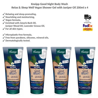 Gel de ducha vegano Kneipp Good Night Body Wash Relax & Sleep Well con enebro x 4 Foto 1 de 3