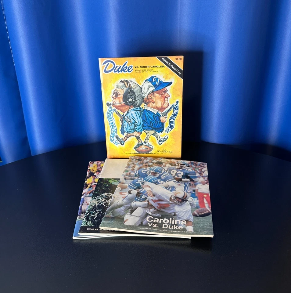 Vintage College Football Programs - Duke vs. UNC - 1971, 1980, 1982, 1985 - Image 1 of 4