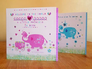 Baby Mädchen Karte Baby Junge Karte besonders süß neu Babykarte niedlicher Elefant Babykarte - Bild 1 von 12