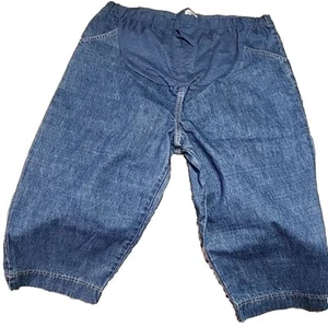 Maternity Announcements XL 16/18 Denim Capris Womens Pockets - Picture 1 of 13