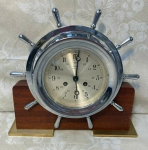 Reloj Campana Barco Salem Vintage (Modelo Floridadiano) Sobre Base Madera No Funciona - Imagen 1 de 12