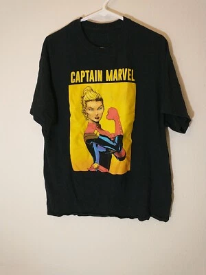 Captain Marvel Comic Graphic Tee T Shirt Rosie Riveter Pose Super Hero Size XL - Image 1 of 4