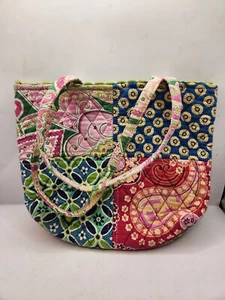 VERA BRADLEY PATCHWORK TOTE BAG 4 RETIRED PATTERNS MAGNET SNAP 8" MINI - Picture 1 of 4
