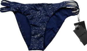 Hurley Max Mod Surf Bikini Bottom Strappy Sides Blue Silver Womens Size XL - Picture 1 of 10