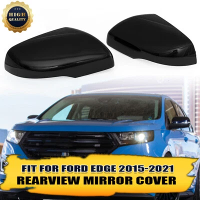 Gloss Black Mirror Cover Caps For Ford Edge 2015 2016 2017 2018 2019 2020 2021 - Imagem 1 de 4